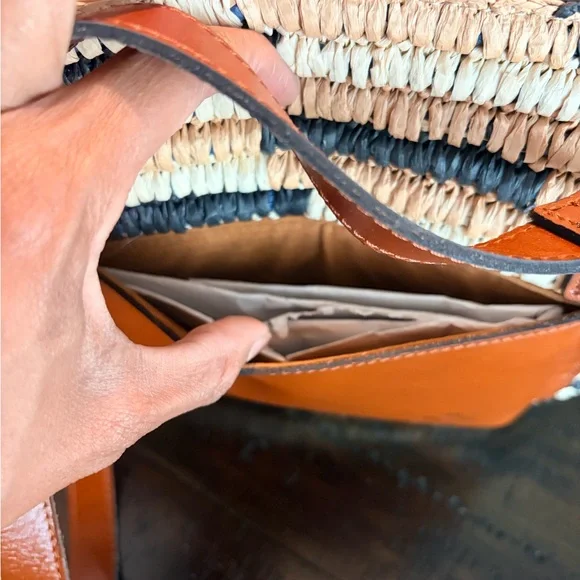 Patricia Nash Black and Tan Striped Tote - Picture 8 of 9